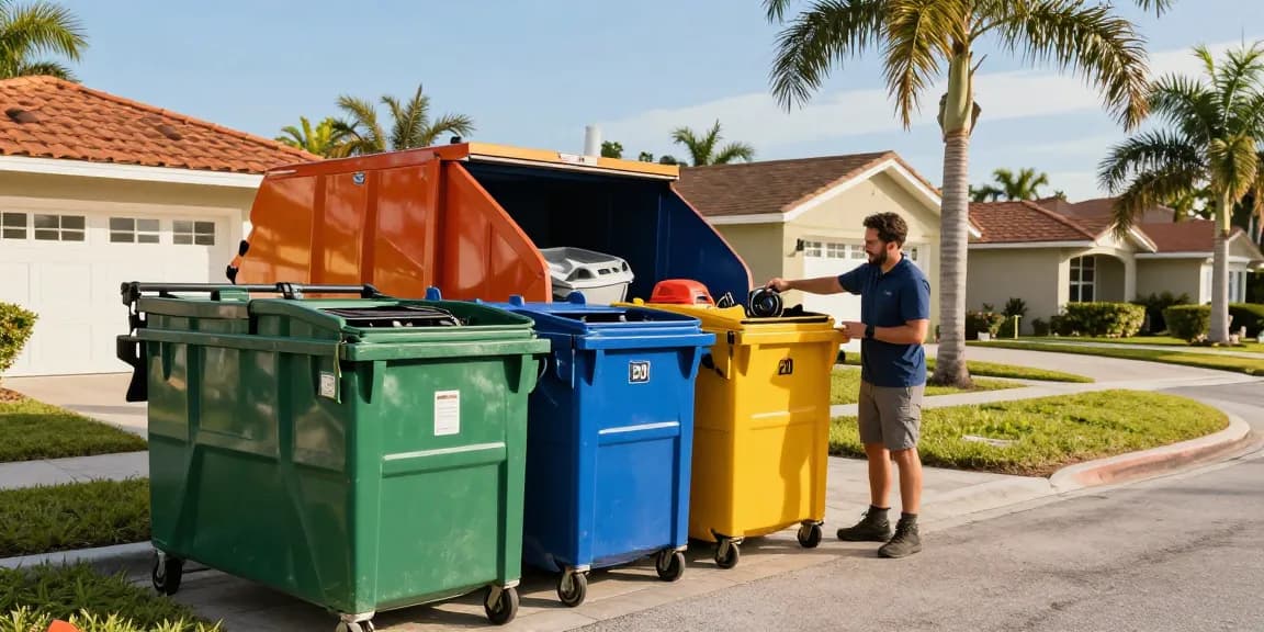 Efficient dumpster rental in West Palm Beach FL with various sizes available for homeowners, showcasing friendly service and professionalism.