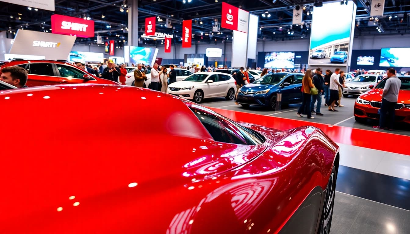 Admire the sleek design of cars at the Auto Cars Show, showcasing automotive innovation and excitement.