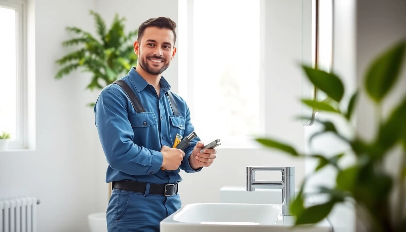 Plumbers Knightdale providing expert plumbing services in a modern bathroom to ensure quality repairs.