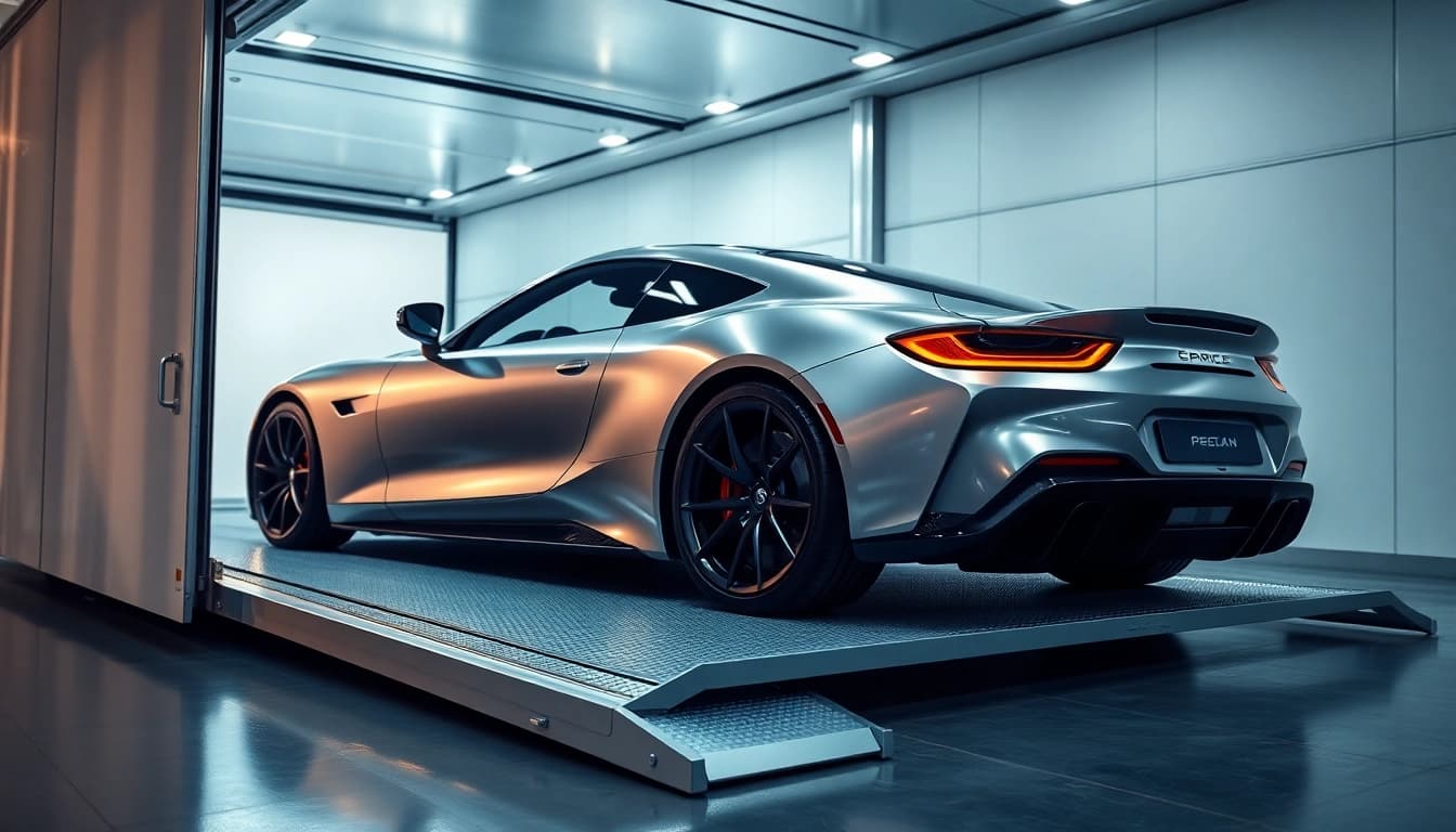 Transport luxury vehicles safely with https://luxuryautocarriers.com in a professional setting.