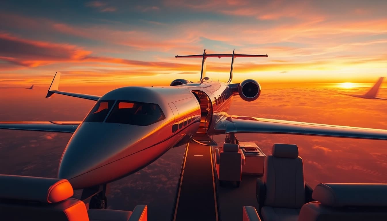 Experience luxury private travel with https://flymarquis.com showcasing a stunning private jet in the sky.