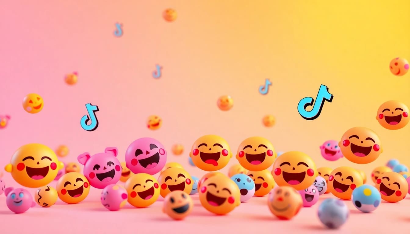 Engaging display of vibrant tiktok emojis against a playful backdrop illustrating online communication.
