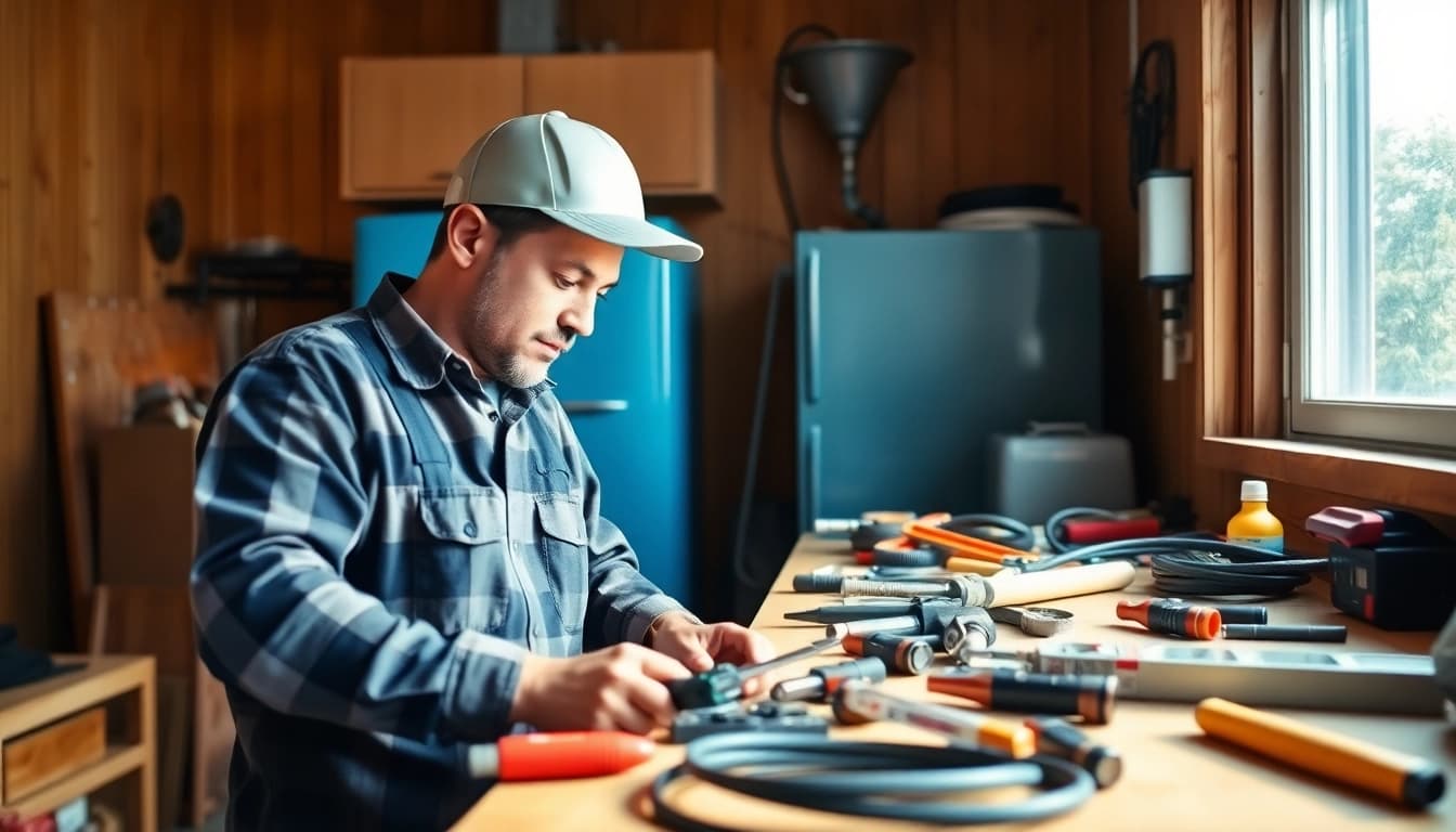 Vancouver electrician efficiently installing wiring and fixtures in a bright home environment.