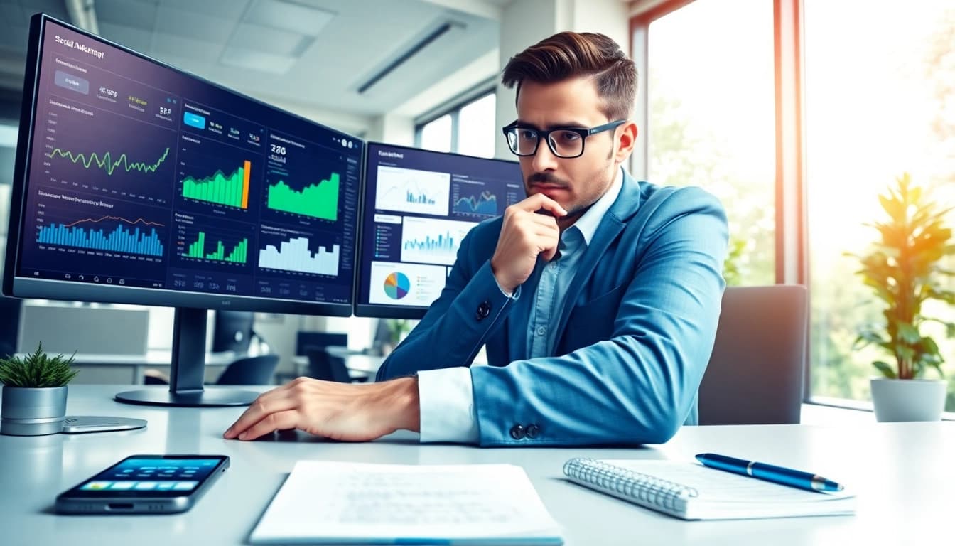 Engaging view of a professional using an smm panel for social media analytics.