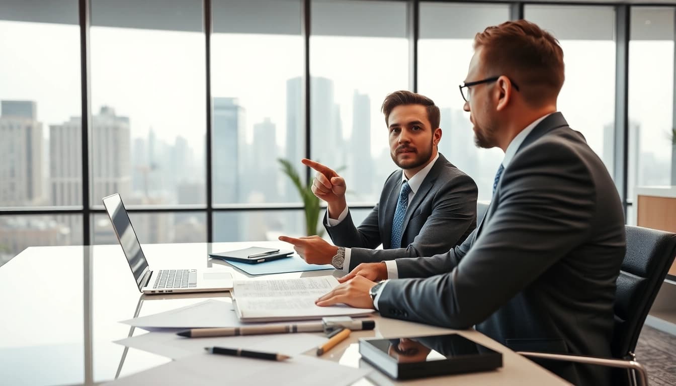 Consulting with a professional attorney at https://www.agslawfirm.com in a modern office.