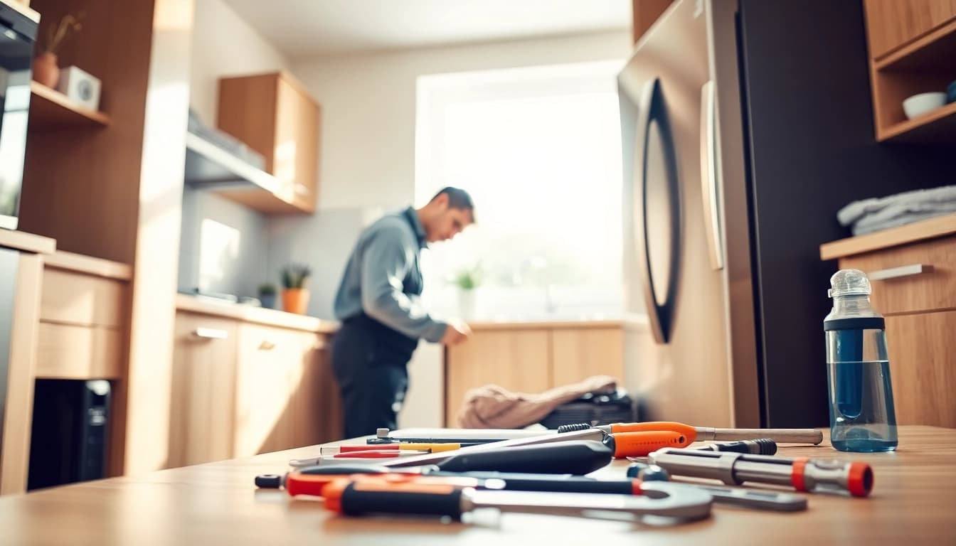 Expert technician conducting appliance repair ottawa in a modern kitchen setting.