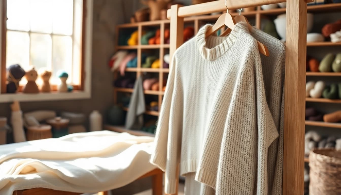 Showcase of handmade garments from https://www.ound-ound.com illustrating artisan craftsmanship in natural fibers.