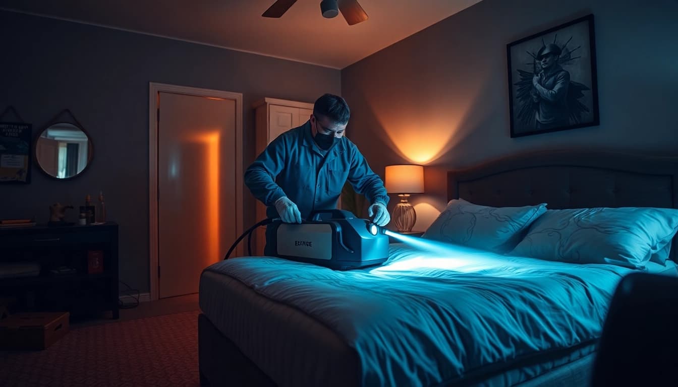 Bed bug exterminators using advanced techniques for effective pest control.