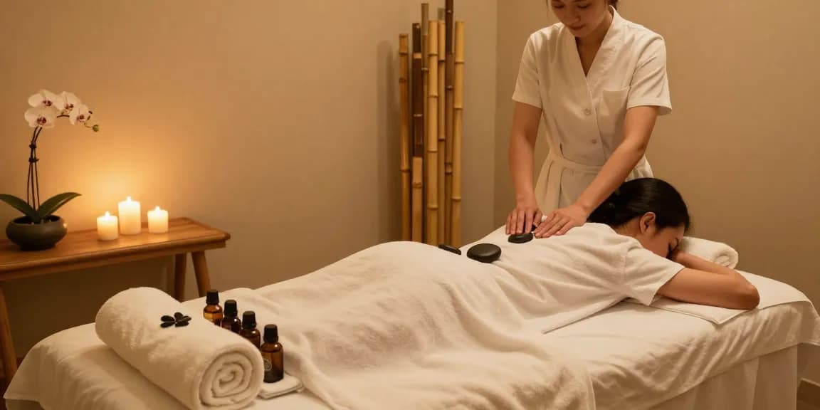 인천출장 마사지 서비스의 편안한 스파 환경, rejuvenation과 relaxation을 경험하는 모습.