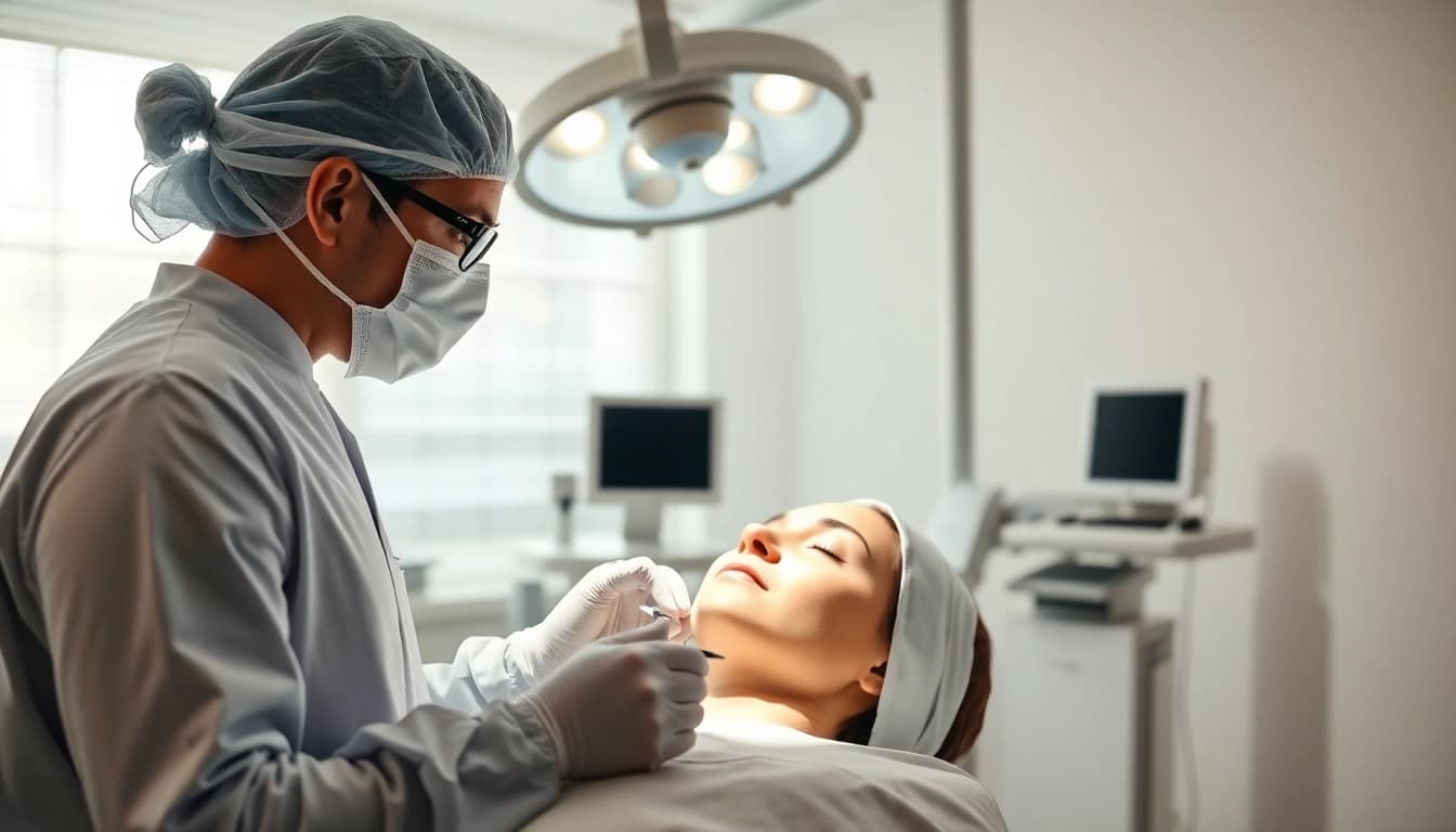 Kirkegaard Aesthetics: surgeon providing care in a modern aesthetic clinic setting.