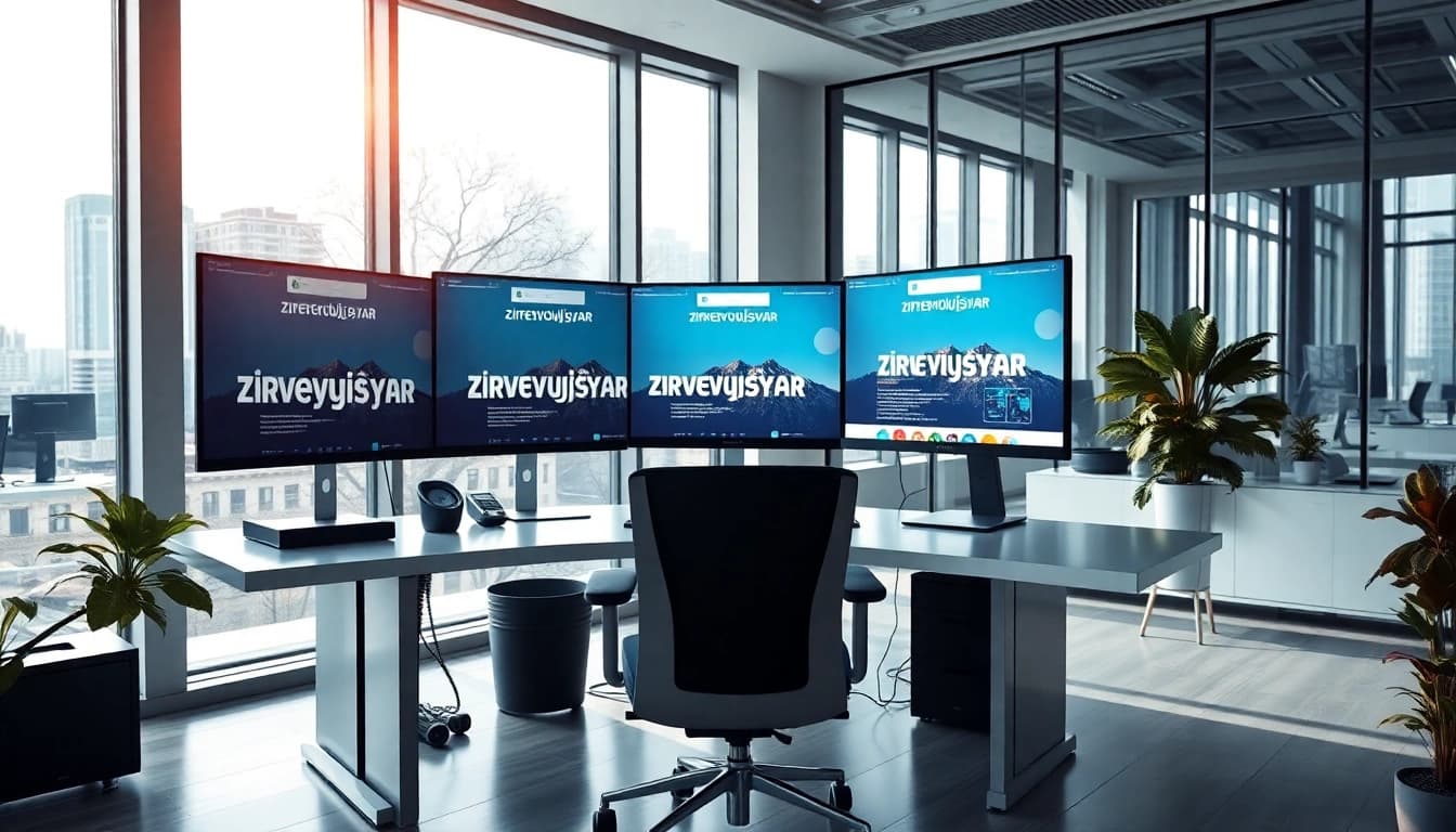 zirvegrupbilgisayar bilgisayar kurulumu olan modern ofis görünümü