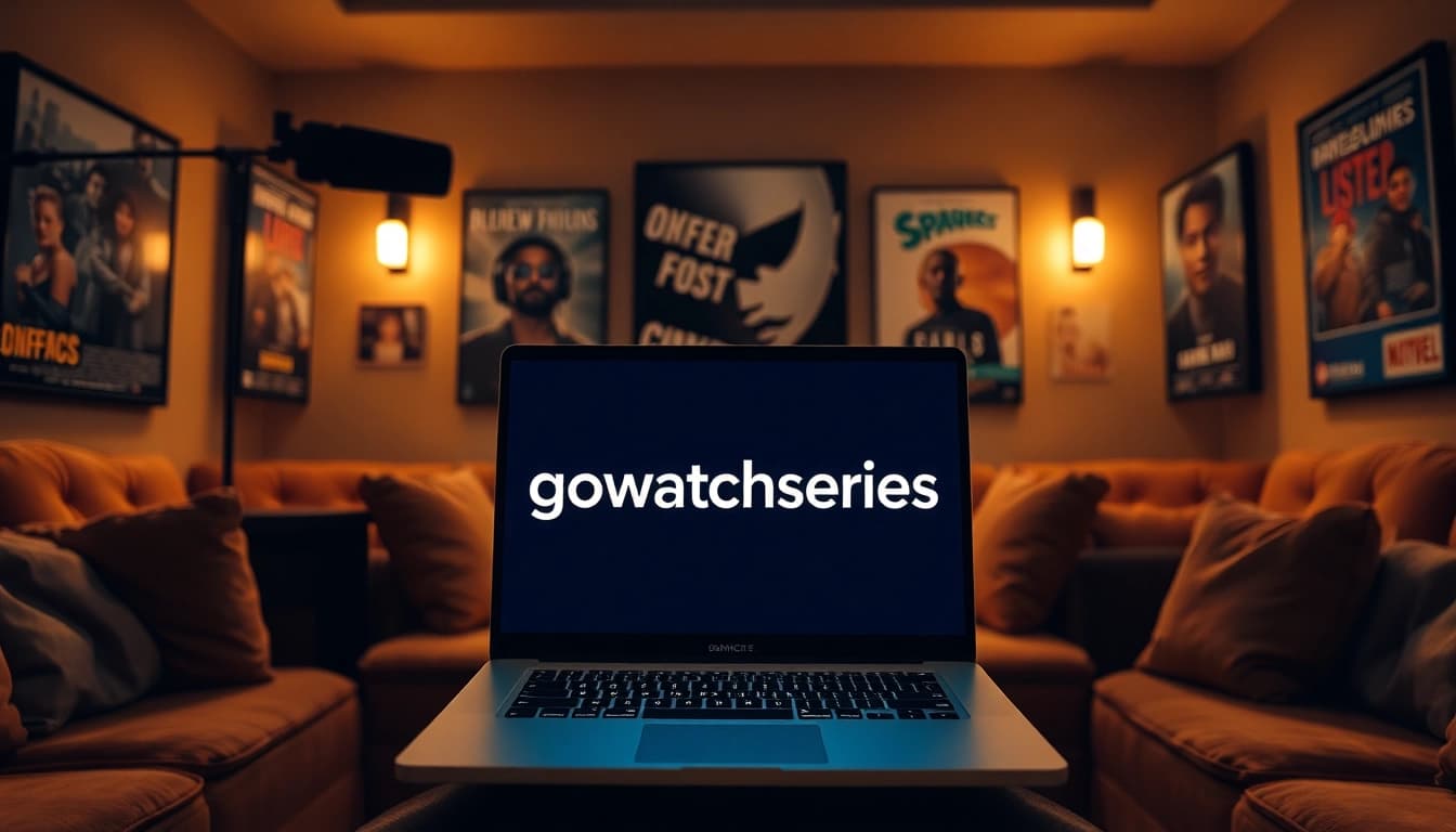 Stream popular shows with gowatchseries on a stylish laptop in a cozy setting.