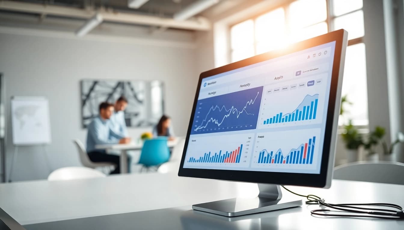 Track your website's success with an SEO Rank Tracker dashboard showcasing performance metrics.