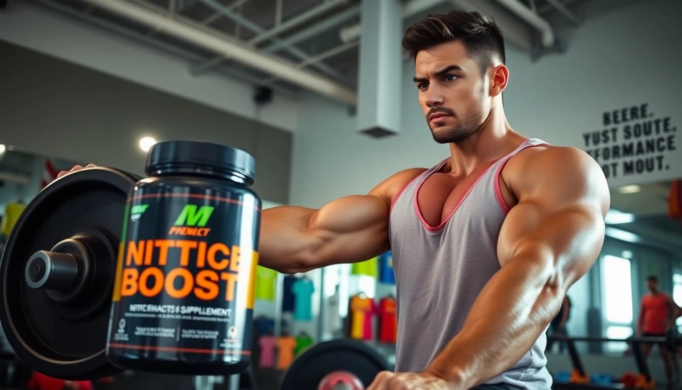 Weightlifting performance featuring nitric boost reviews supplement for energy enhancement.