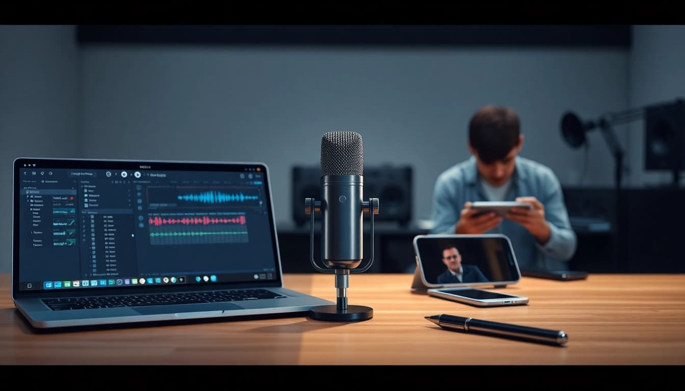 MV 88 microphone showcased in a modern studio setup with professional audio equipment.