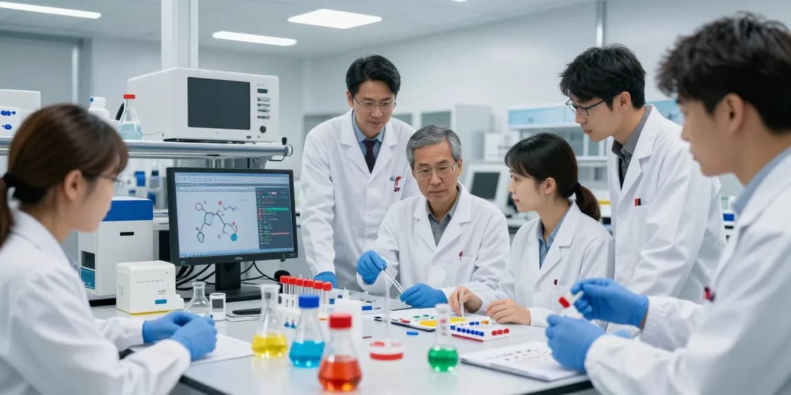 Research compounds supplier team collaborating on innovative projects in a modern lab