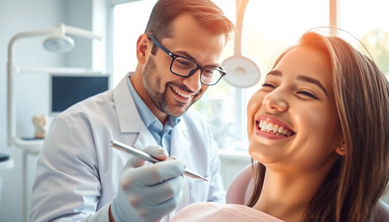 Braces for teenagers Hawthorn gives confidence to smiles, as an orthodontist assists a teenage patient.