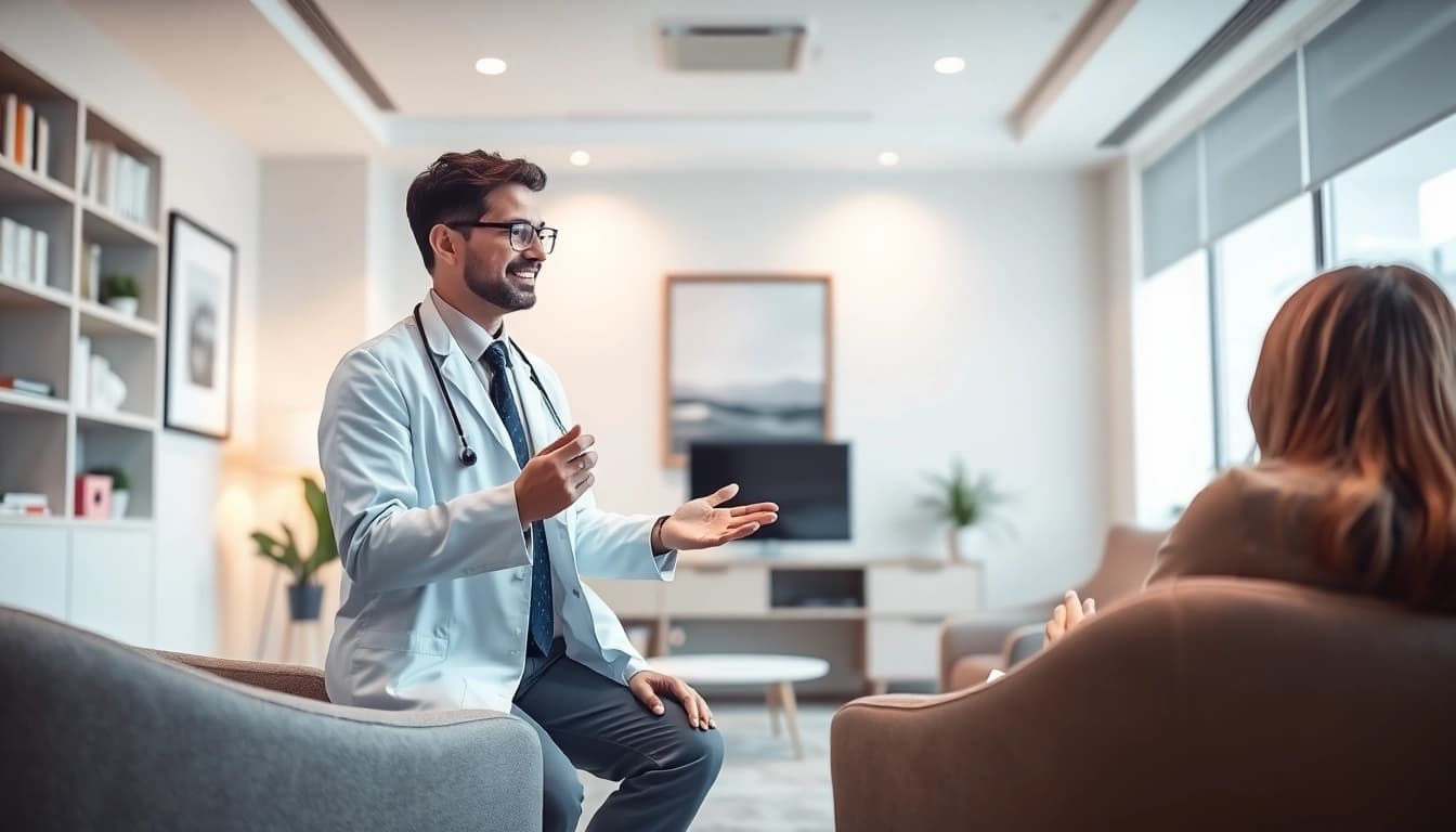 Consultation with a top psychiatrist in dubai in a welcoming office setting.