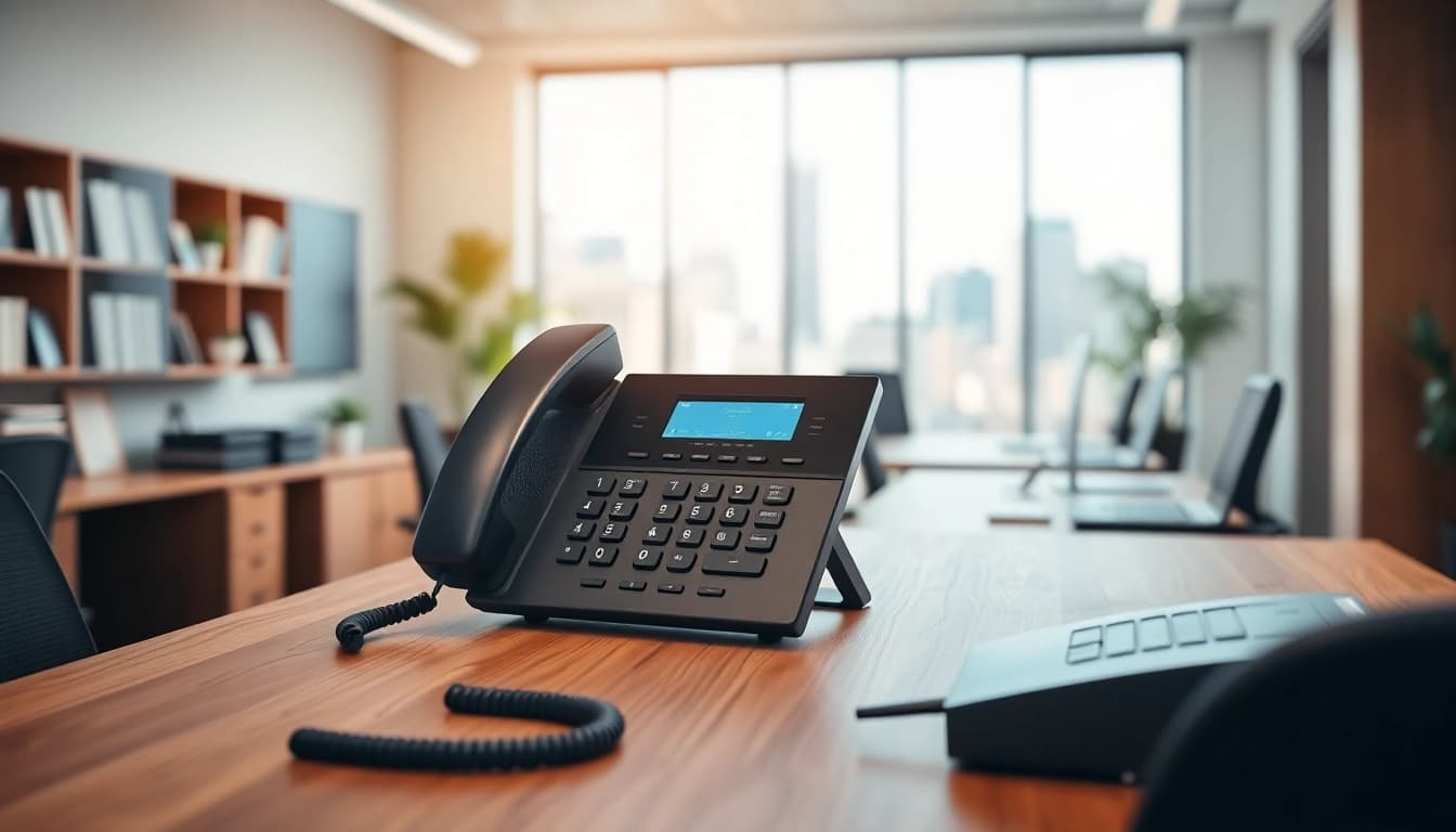 Explore the latest telephone systems in a modern office setup with advanced technology.