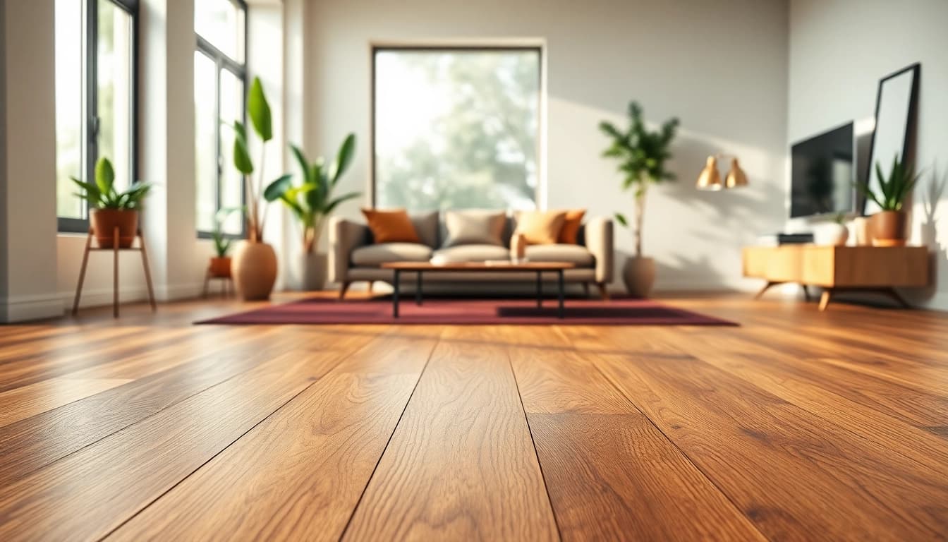 Enhance your space with elegant vinyl flooring adding warmth and style to the living room.