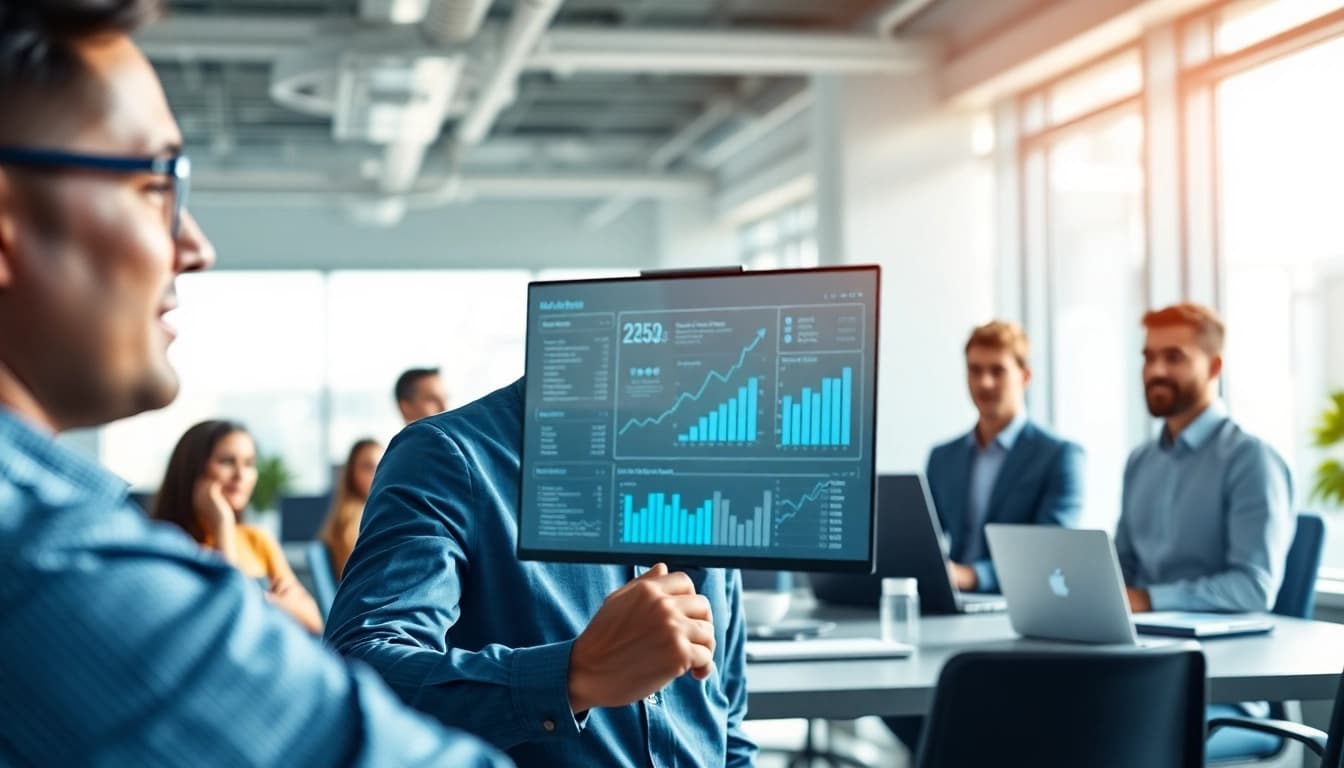 Transform tasks with an efficient enterprise ai assistant demonstrating teamwork in a modern office.