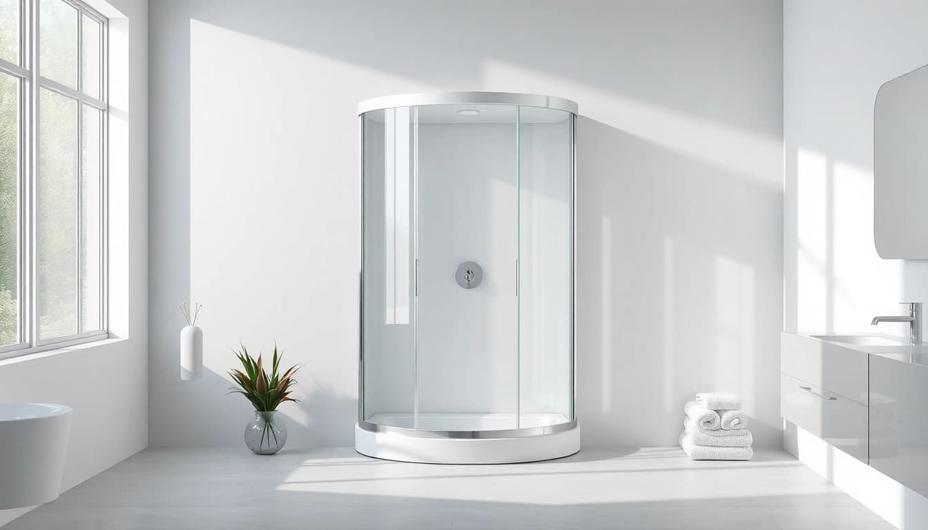 Erleben Sie die sonni Duschkabine 80x80 in einer modernen Badezimmerumgebung mit eleganten Details.