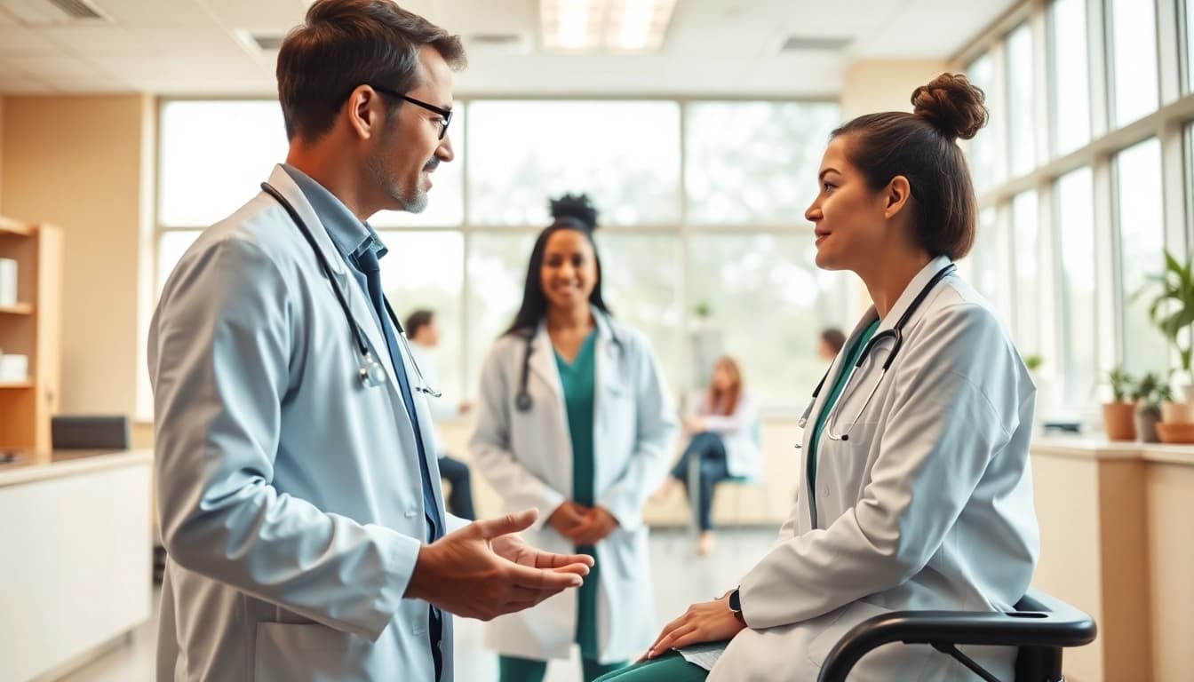 Engaging consultation at https://www.medexdtc.com with a doctor and patient in a welcoming clinic setting.