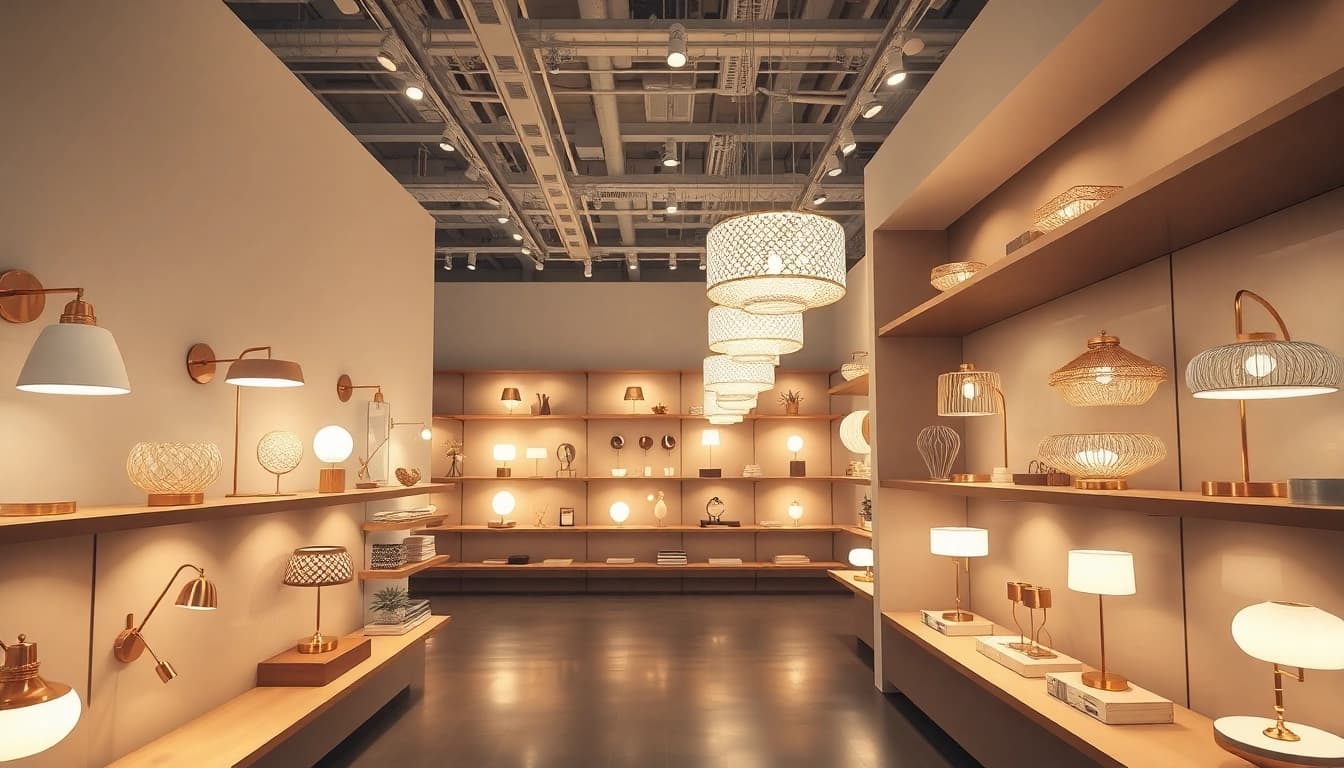 Showcasing innovative lighting solutions in an elegant showroom.
