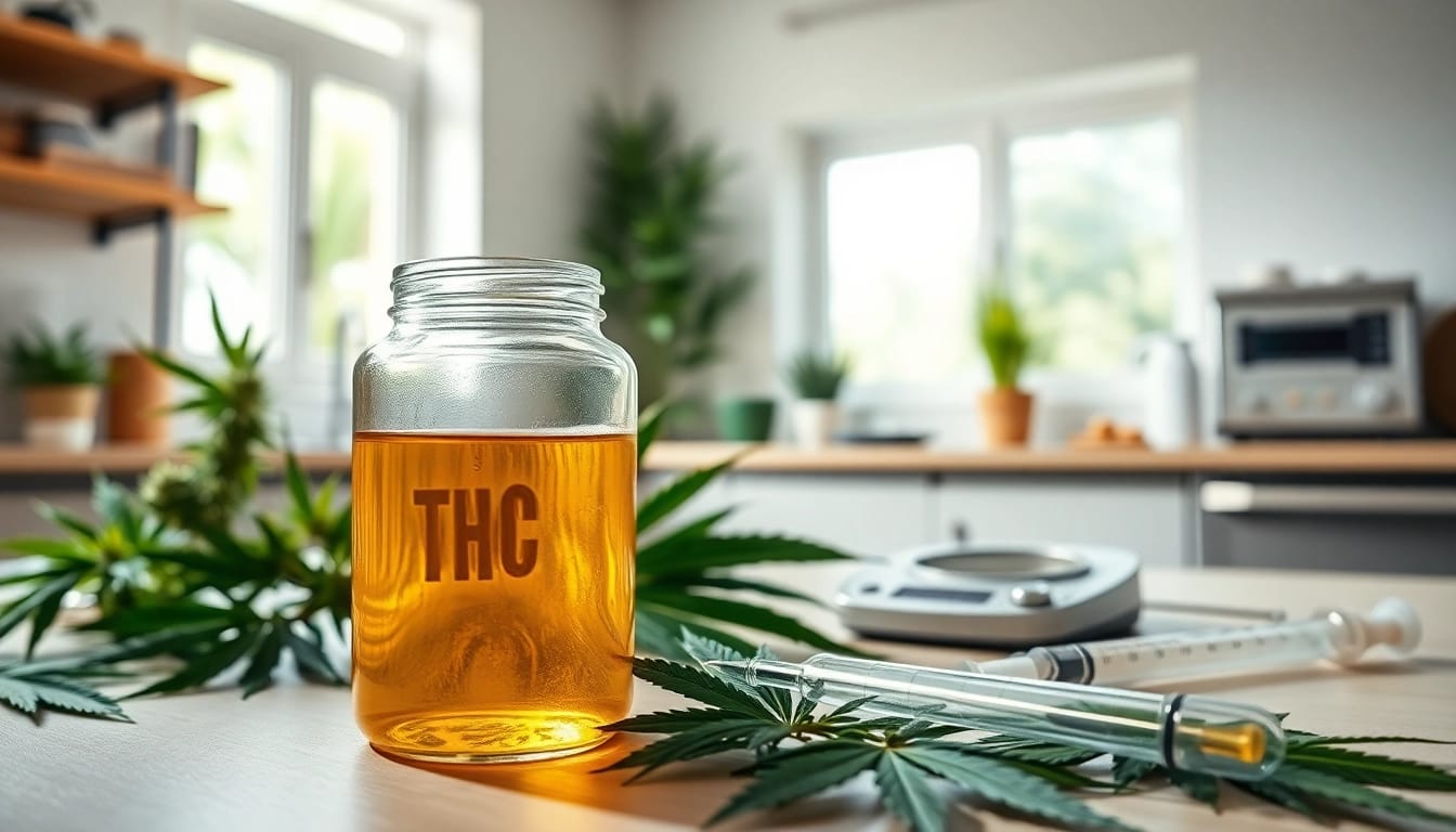 Learn how to make thc oil using fresh cannabis leaves and essential tools in a bright kitchen setting.