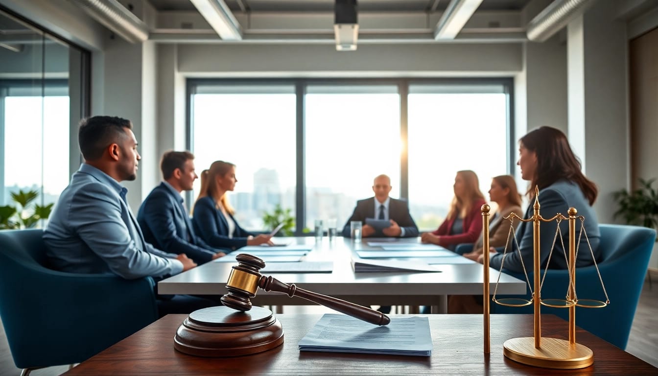 Legal consultation on https://www.ihavealawsuit.com showcasing diverse individuals discussing options.