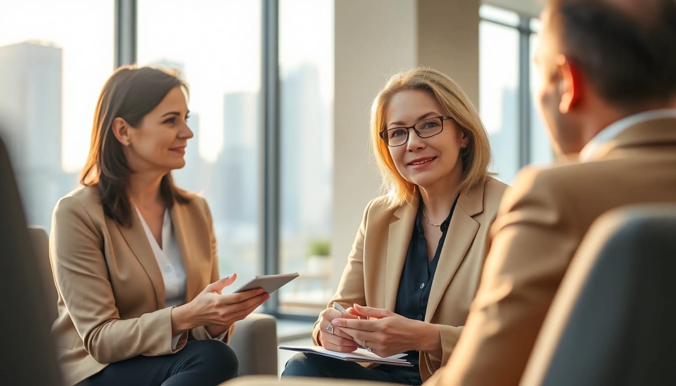 Engaging session with a business coach near me facilitating professional growth.