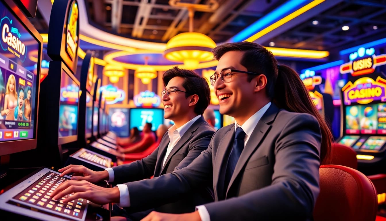 Engaged players experiencing new88 online in a modern gaming studio.