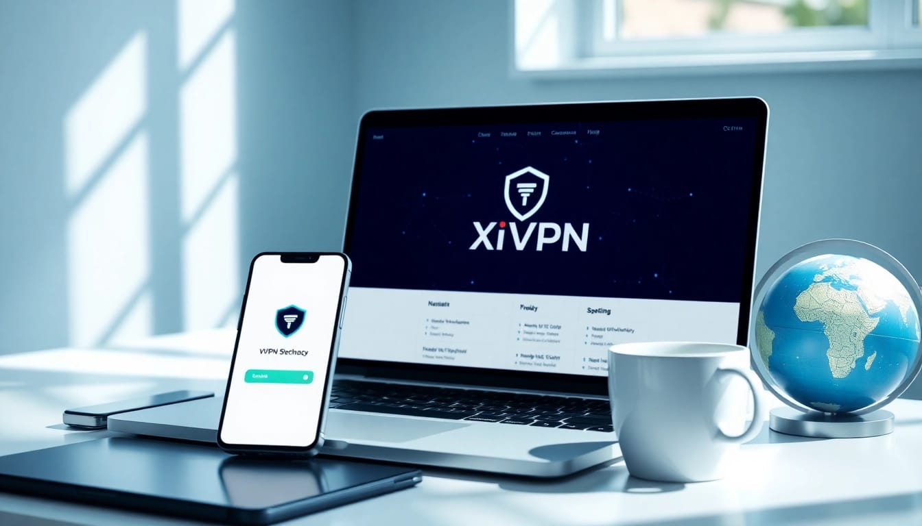 快连VPN interface displayed on a laptop, symbolizing secure global connectivity.