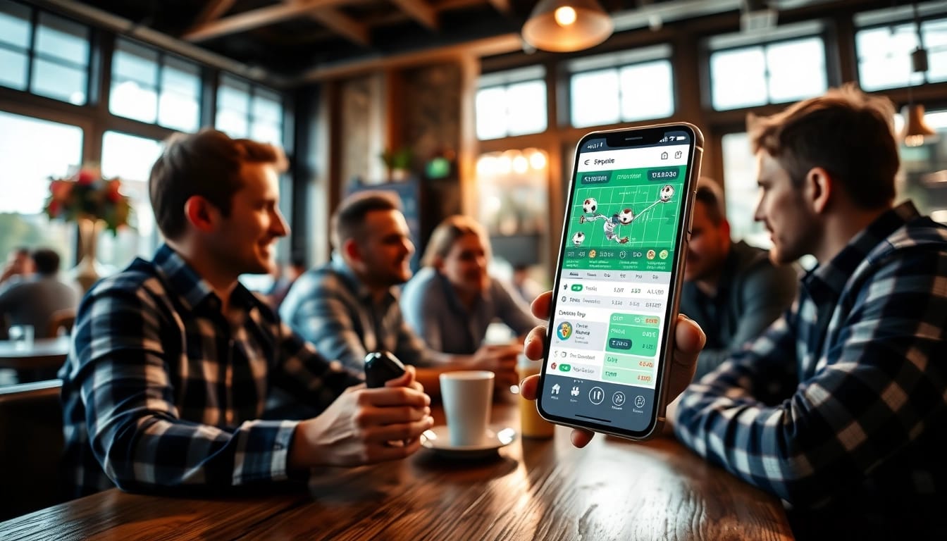 Explore best sports betting apps in India displayed on smartphones in a lively urban environment.
