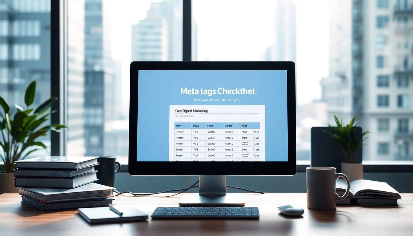 Check the effectiveness of meta tags checker with a sleek digital workspace.