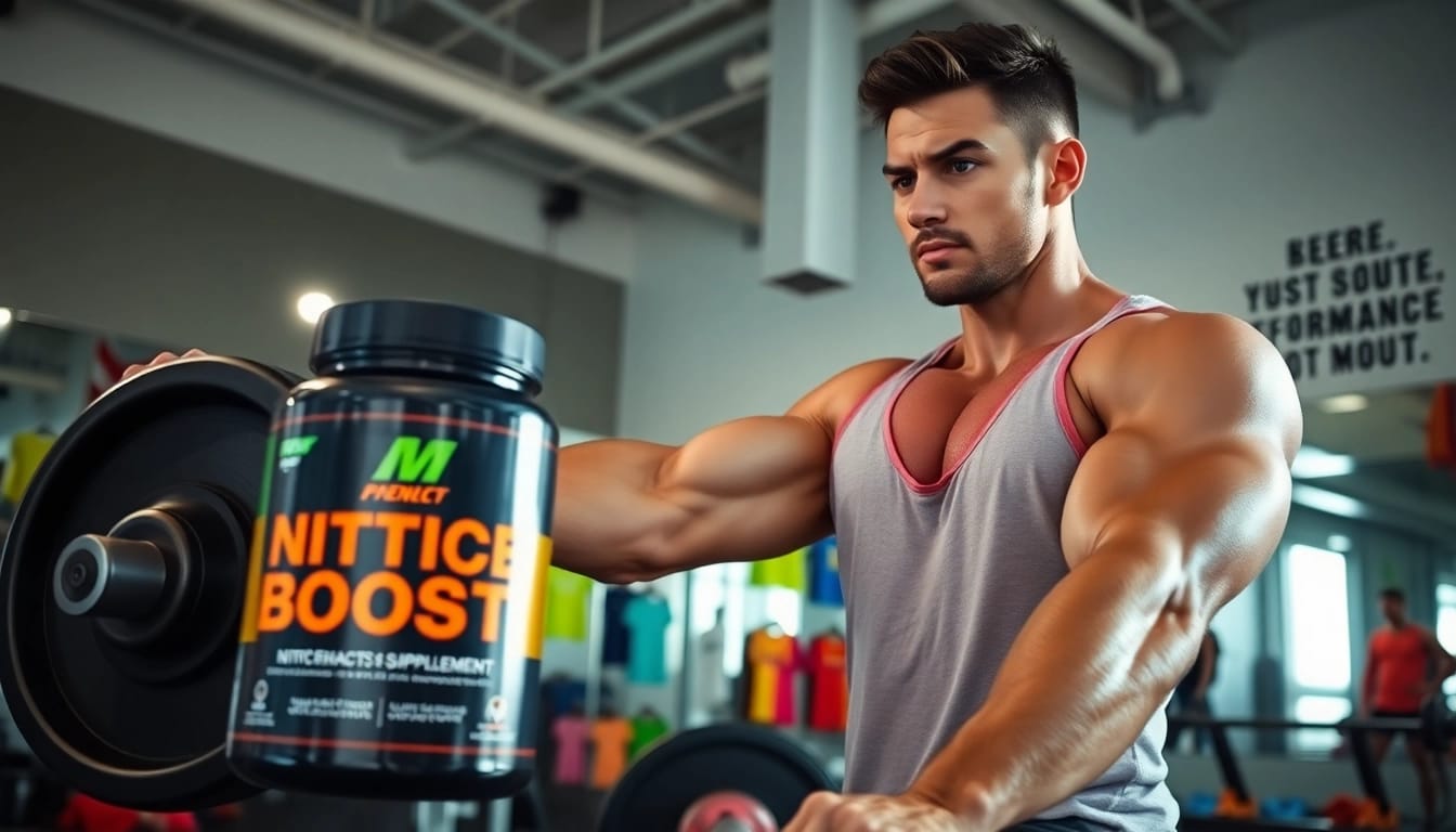 Weightlifting performance featuring nitric boost reviews supplement for energy enhancement.
