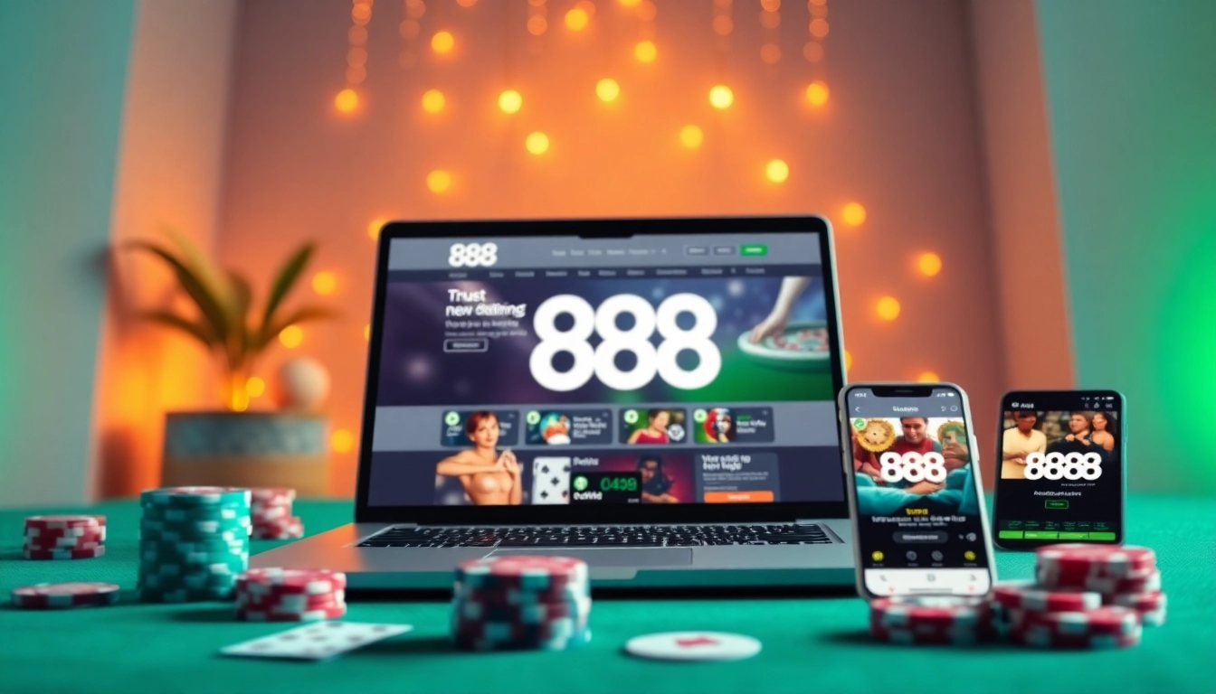 Engaging online gambling interface of 888 new showcasing exciting games and user-friendly design.