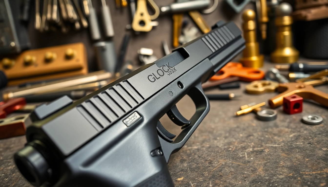 Examine the glock 43x slide showcasing its quality craftsmanship and polished design.