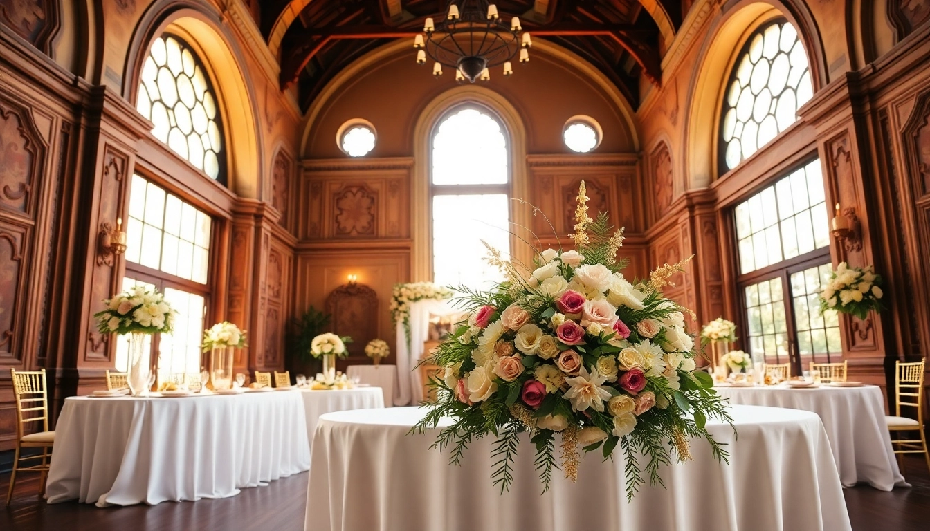 Stunning setup showcasing a Jacksonville Wedding Venue with elegant decor and floral arrangements.