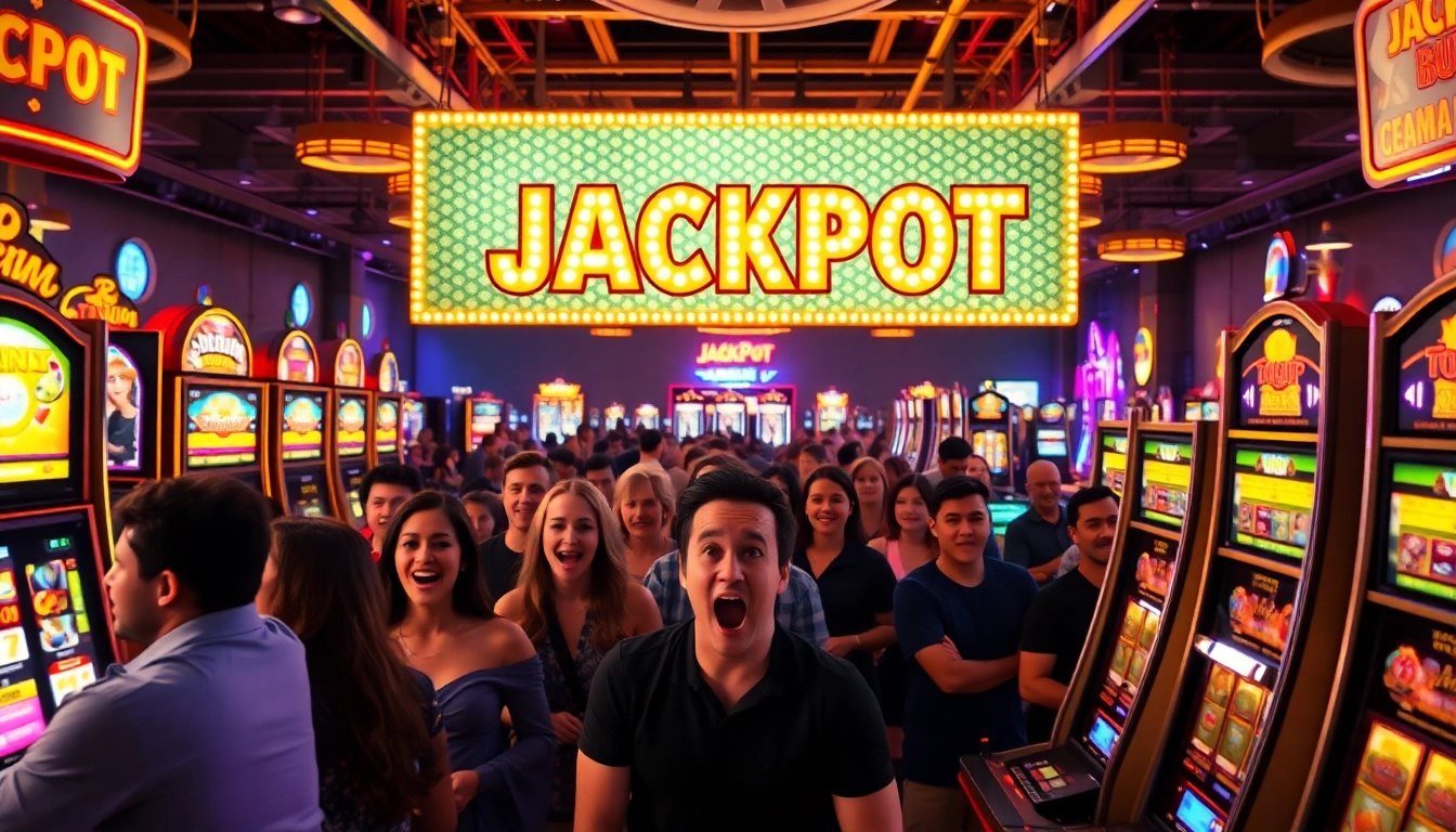 Bermain di bandar slot gacor dengan pemain bersemangat di kasino yang ramai.