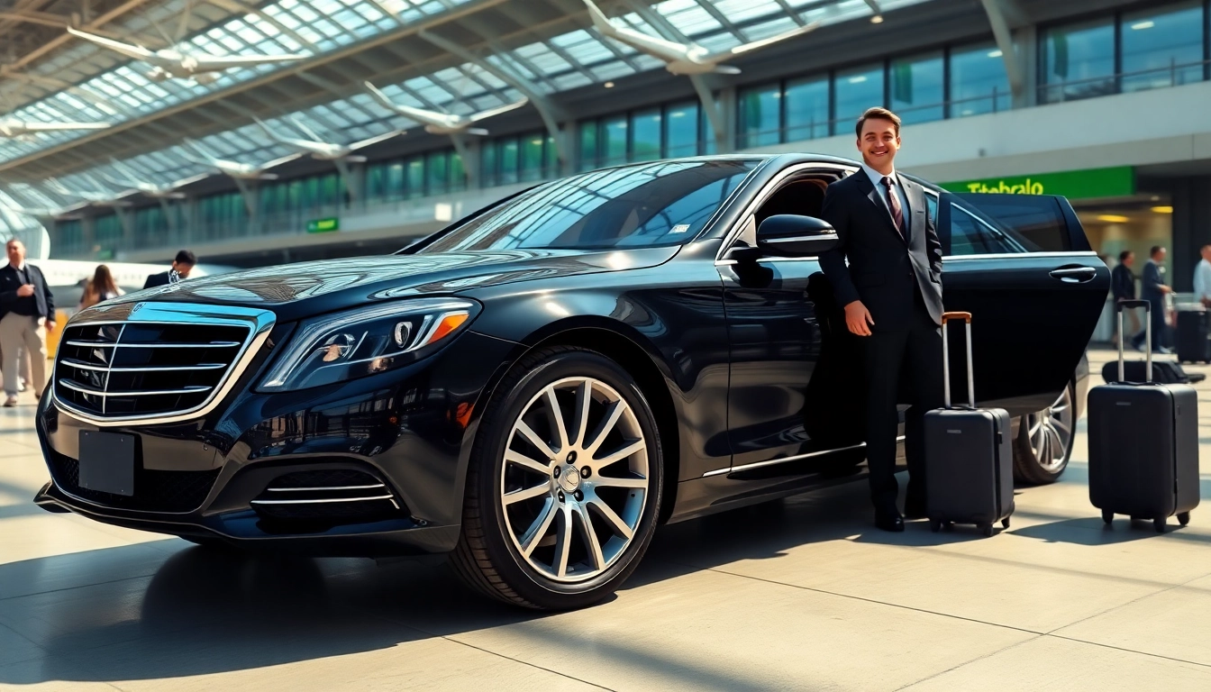 Experience a reliable Teterboro car service with a luxury vehicle ready for passengers at the airport.