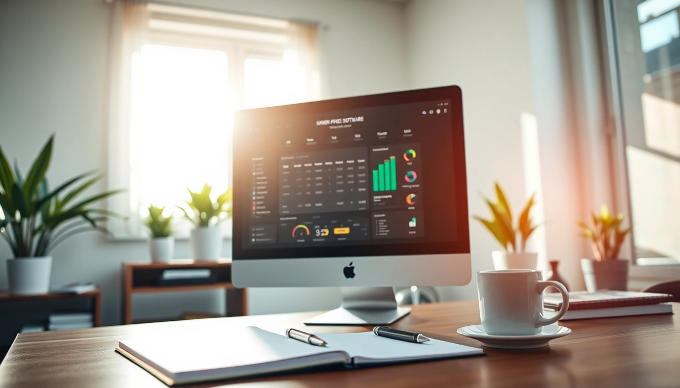 Streamline your operations with order processing software displayed on a sleek workspace setup.