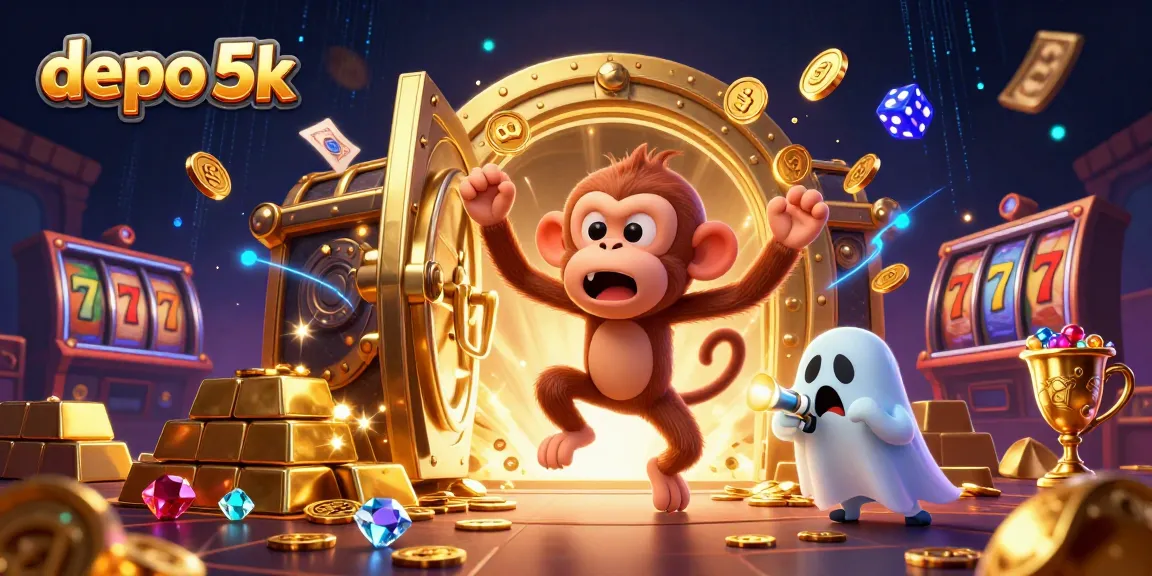 Spin the reels and win with depo 5k in a bustling haunted casino filled with treasures.