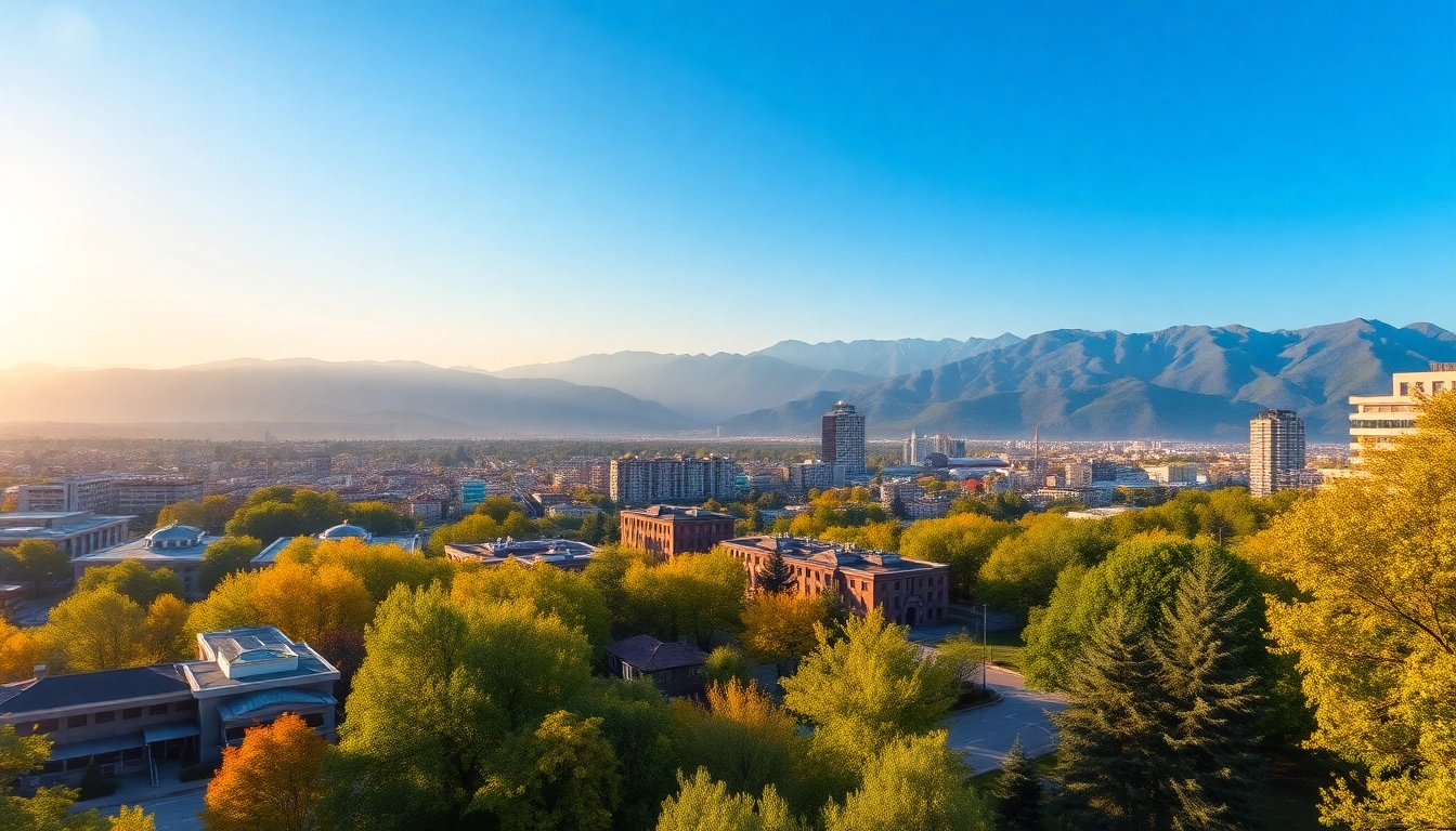Experience the vibrant cityscape of Almaty at https://albmaftoh.com, showcasing stunning mountain views.