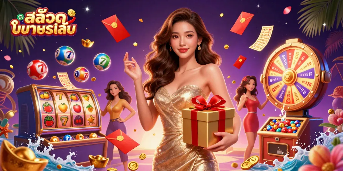 Experience the thrill of สล็อตทดลองเล่น with stunning visuals of casino gaming elements and dynamic characters.