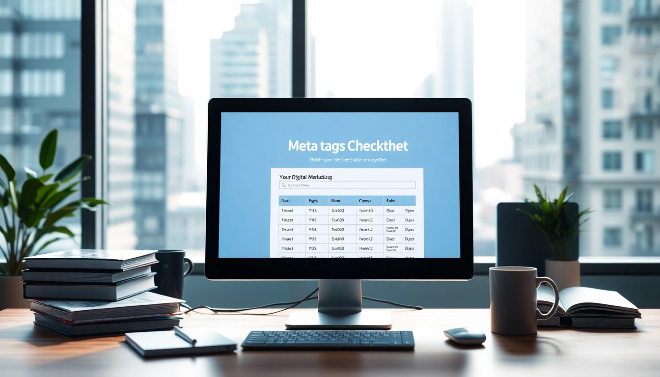 Check the effectiveness of meta tags checker with a sleek digital workspace.