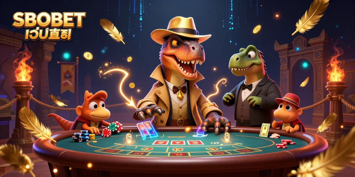 Engage with SBOBET เว็บตรง's thrilling blackjack experience featuring unexpected characters in a high-stakes scene.