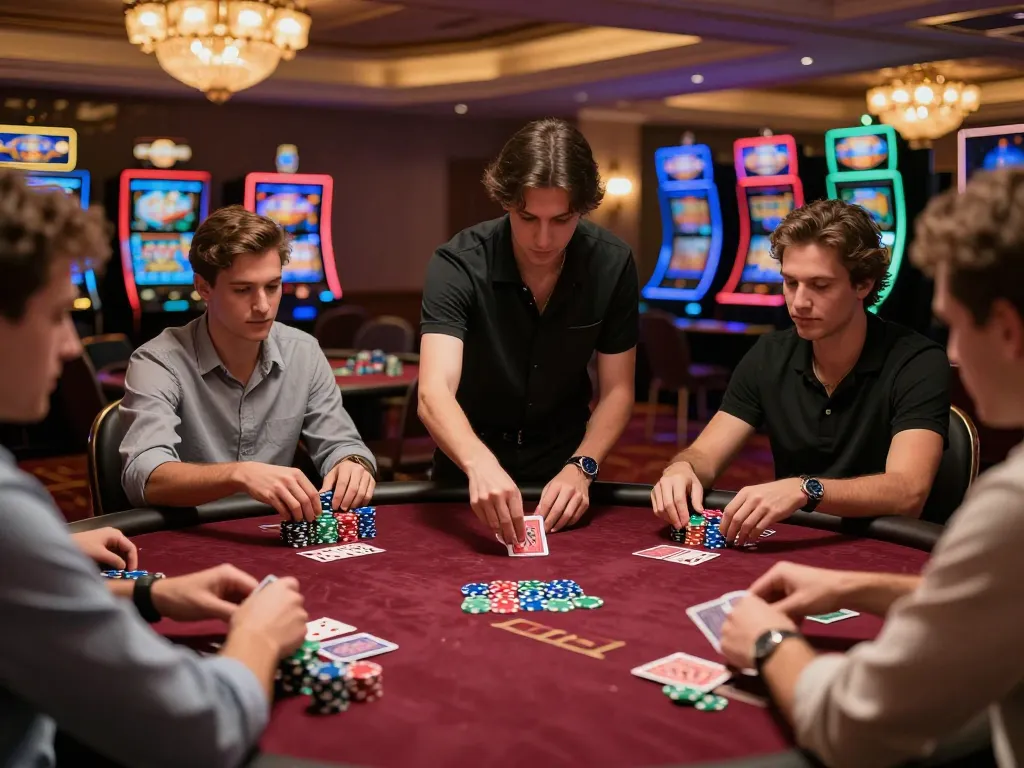 Players strategizing at a u888 poker table with dynamic gameplay and vibrant atmosphere.