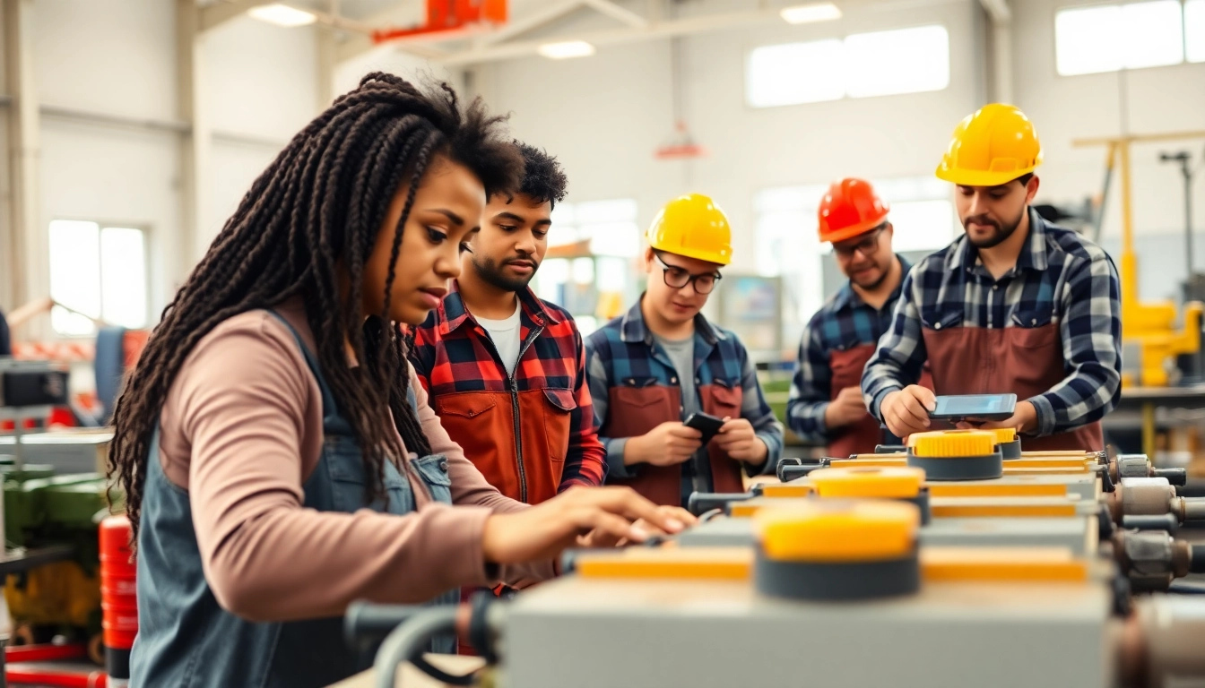 Students learning at construction trade schools in texas with hands-on training and modern equipment.
