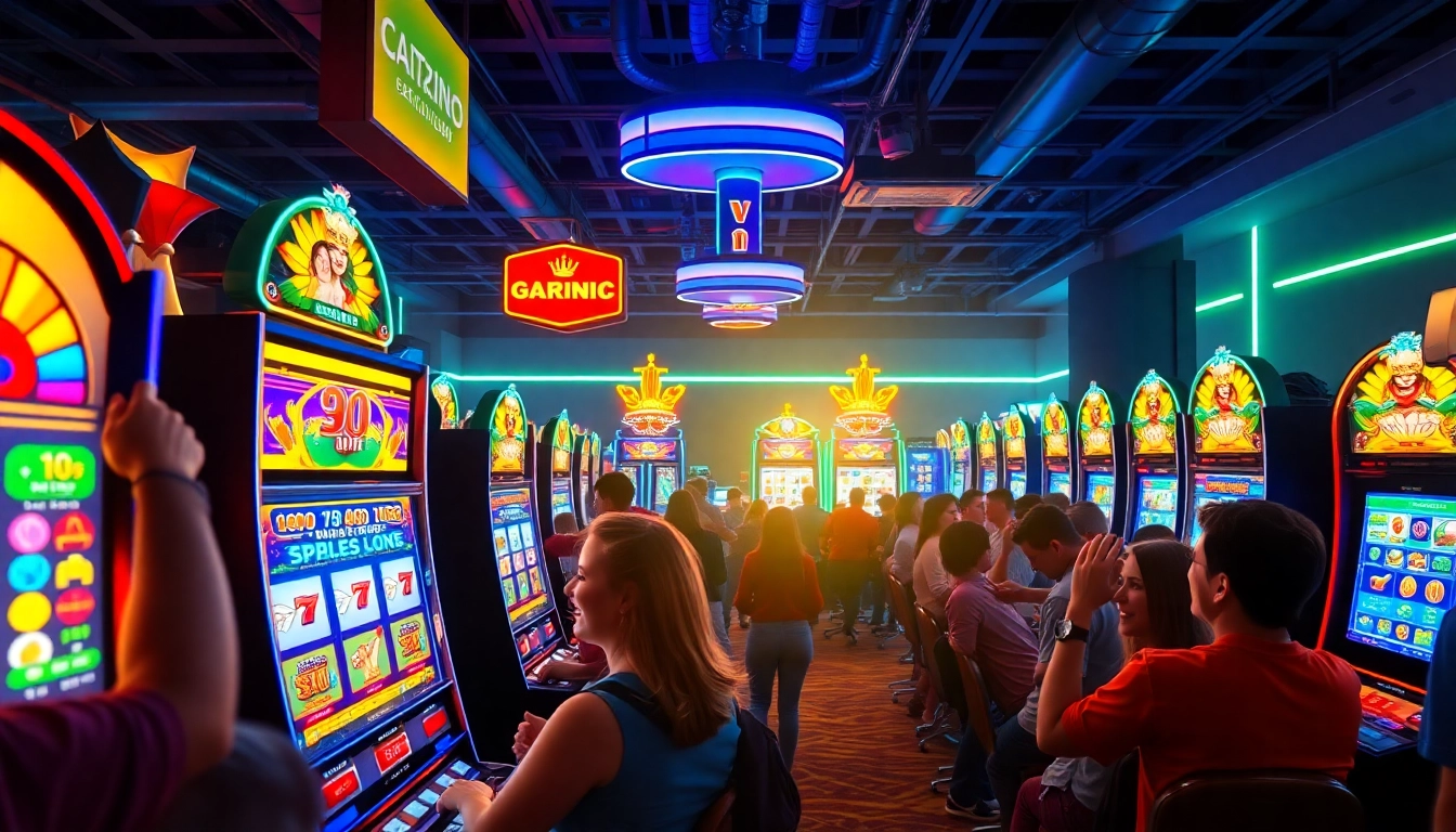 Permainan slot petanitoto yang menarik dengan atmosfer ceria di sekitar pemain.